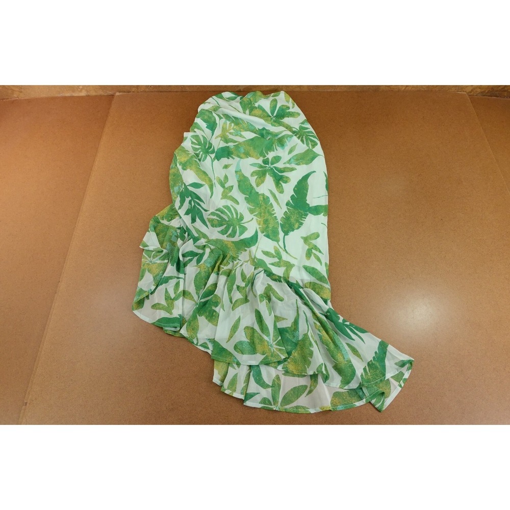 Vestique Womens Size Small Green Leaf Print Ruffle Aruba Midi Skirt NWT - Picture 4 of 10